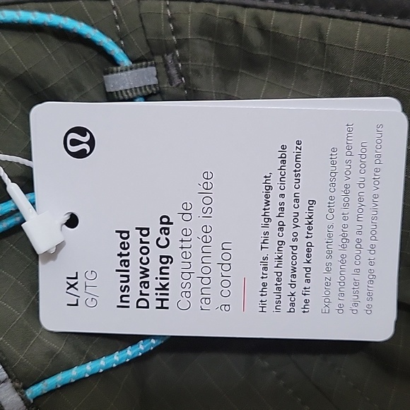 LULULEMON Unisex Insulated Drawcord Hiking Cap, L/XL, Olive Green,